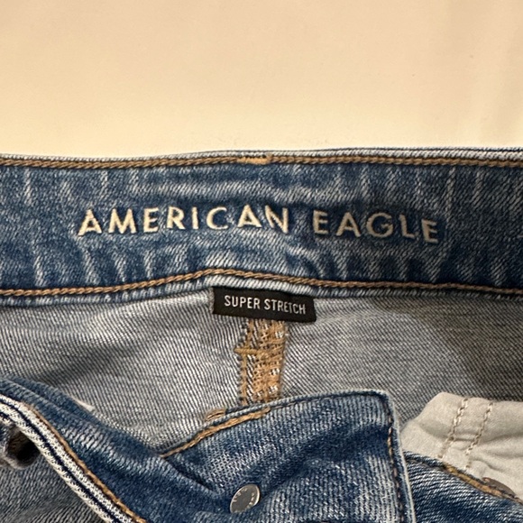 American Eagle Outfitters Light Blue Distressed Mini Skirt - Picture 2 of 4